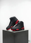 RetroMax High-Top Sneakers – Black & Red